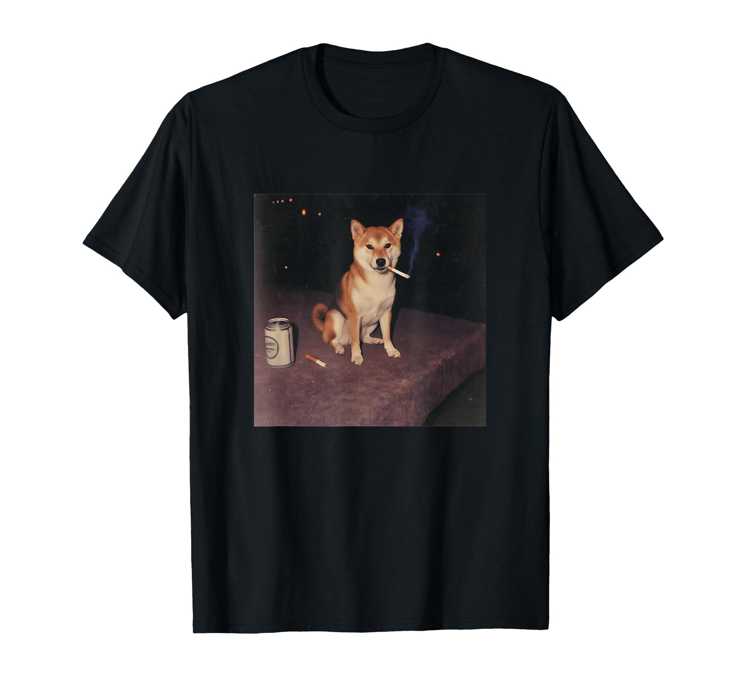 Funny Smoking Shiba Inu Dog Cigarette Beer Gen Z T-Shirt