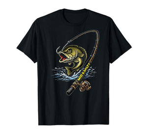 Mid & Salty Angry Bass Fishing Color T-Shirt