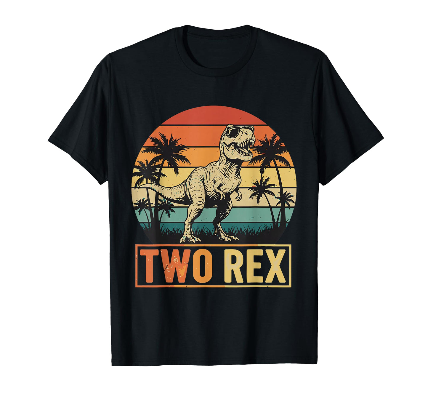 Funny Kids Two Rex Dinosaur Birthday 2 Year Old Boy T-Shirt