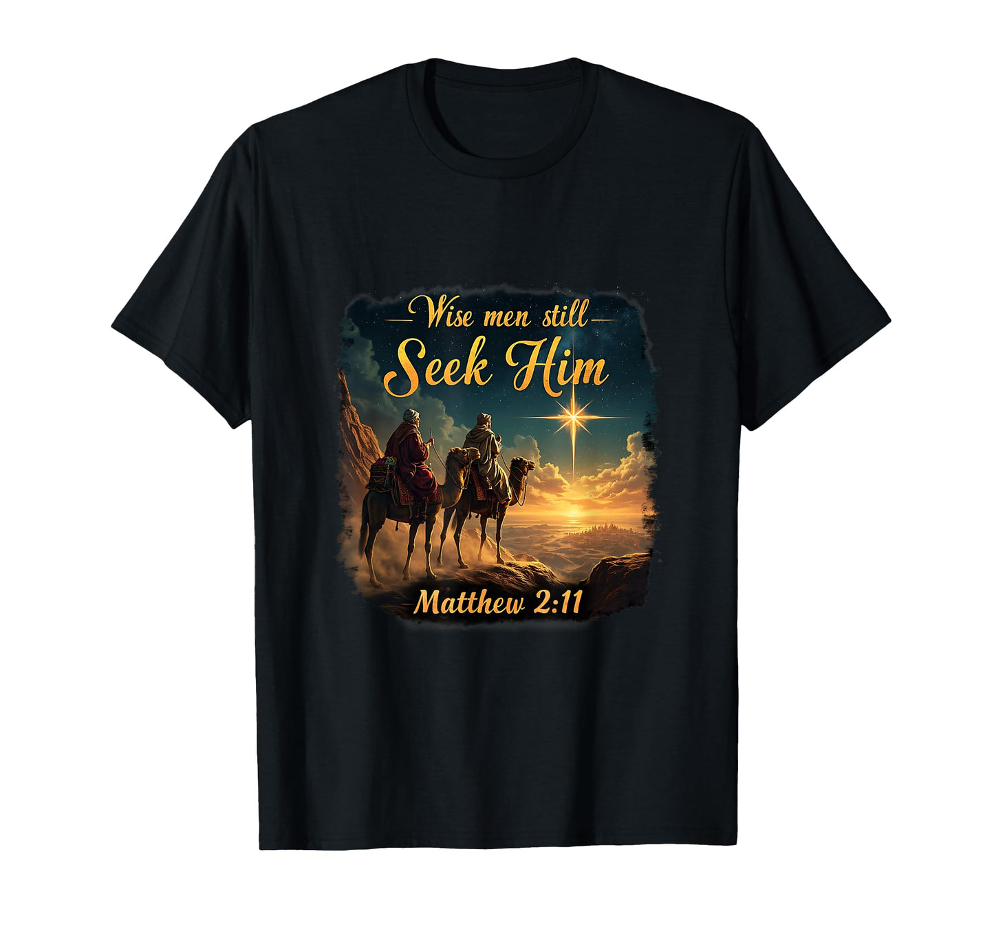 Vintage Wise Men Still Seek Him Jesus 3 Kings Christmas T-Shirt