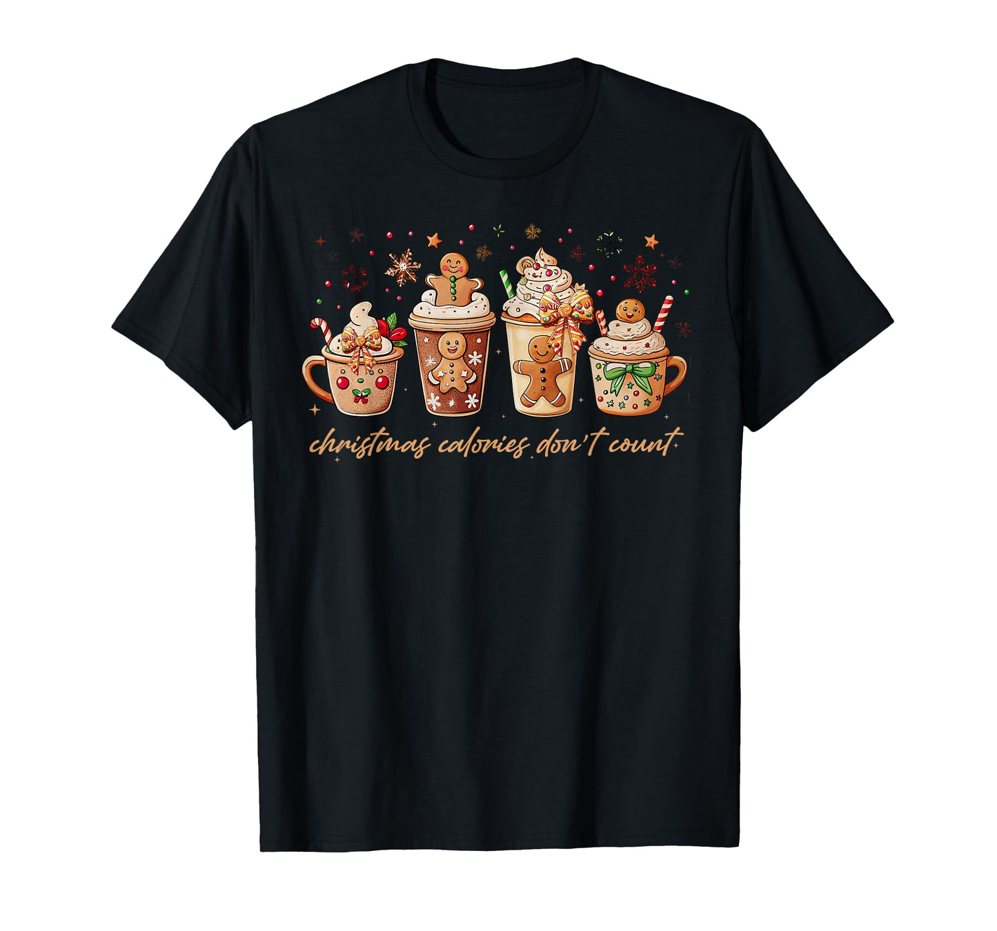 Christmas Colories Don't Count Gingerbread Men Hot Cocoa T-Shirt