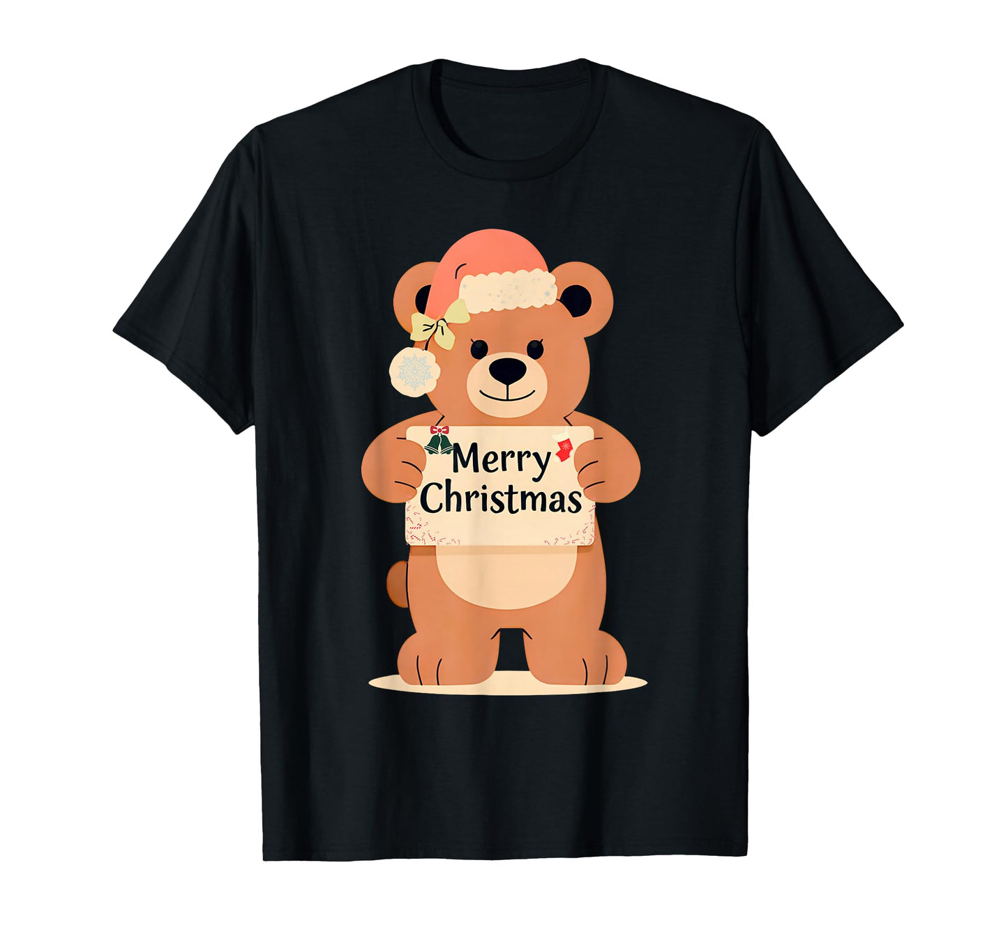 Cute Christmas Teddy Bear Design T-Shirt