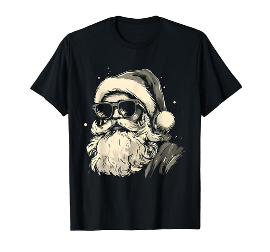 Cool Santa Claus Face Retro Sunglasses Christmas Men Boys T-Shirt