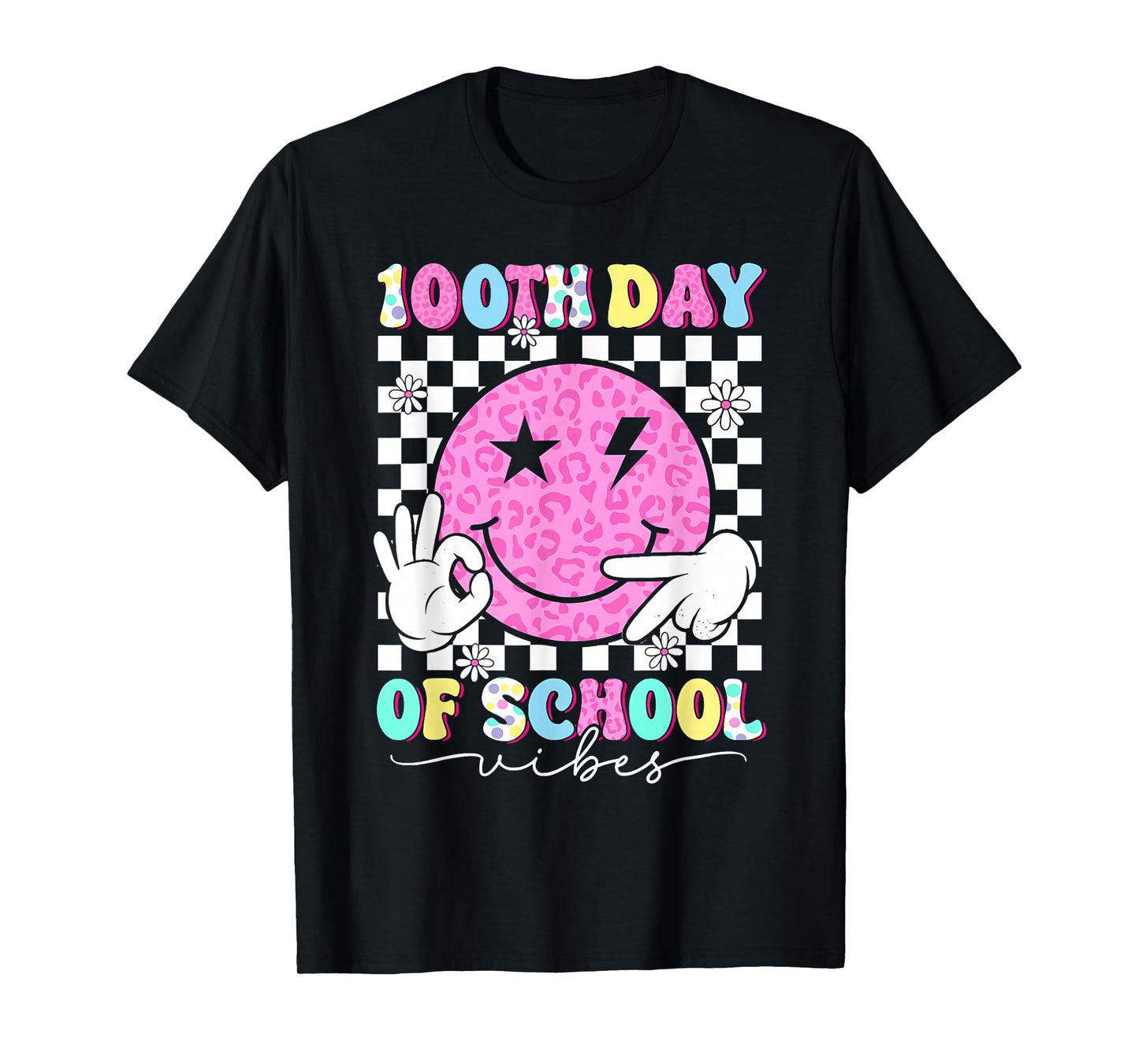 100th Day of School Vibes Cute Smile Face 100 Days of School T-Shirt