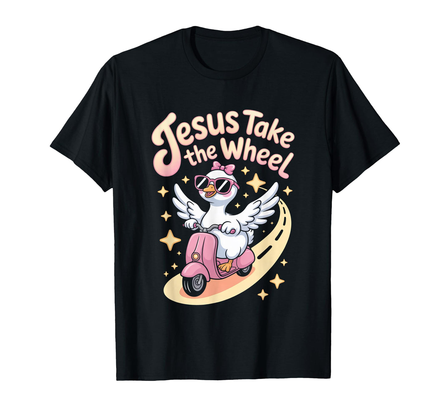 Jesus Take The Wheel Faith Christian Catholic Goose Cute T-Shirt