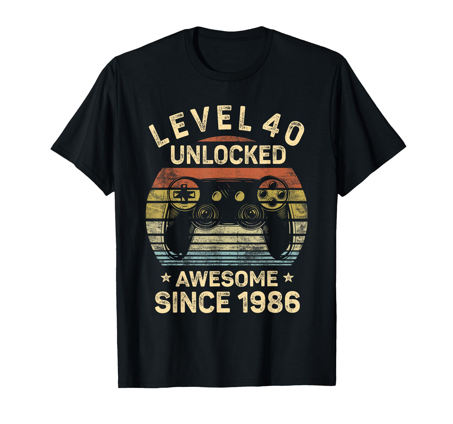 Level 40 Unlocked Awesome Since 1986 40th Birthday Gaming T-Shirt