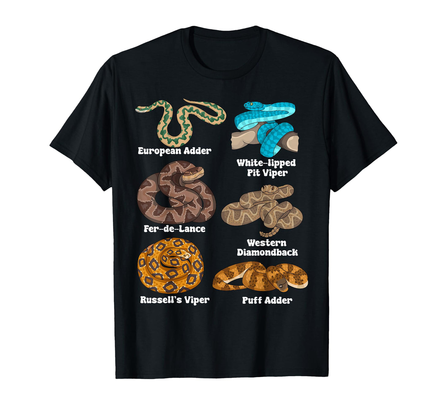 Snake Lover Kids Herpetologist Boys Species Snakes T-Shirt