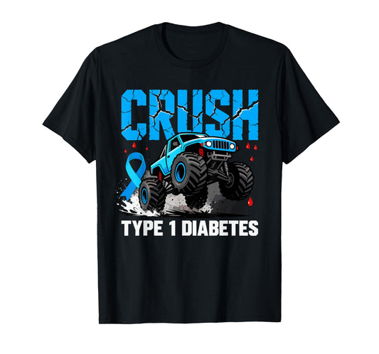 Crush Type 1 Diabetes Awareness Truck T1D Toddler Boys Kids T-Shirt