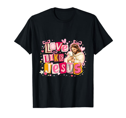 Religious Christian Jesus Loves Me God Valentine Coquette T-Shirt