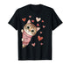 Cute Cat Valentines with Hearts Meow Cats Valentine T-Shirt