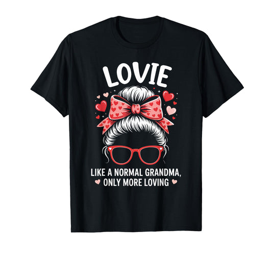 Lovie Valentine Quote for Loving Grandma with Cute Bow T-Shirt