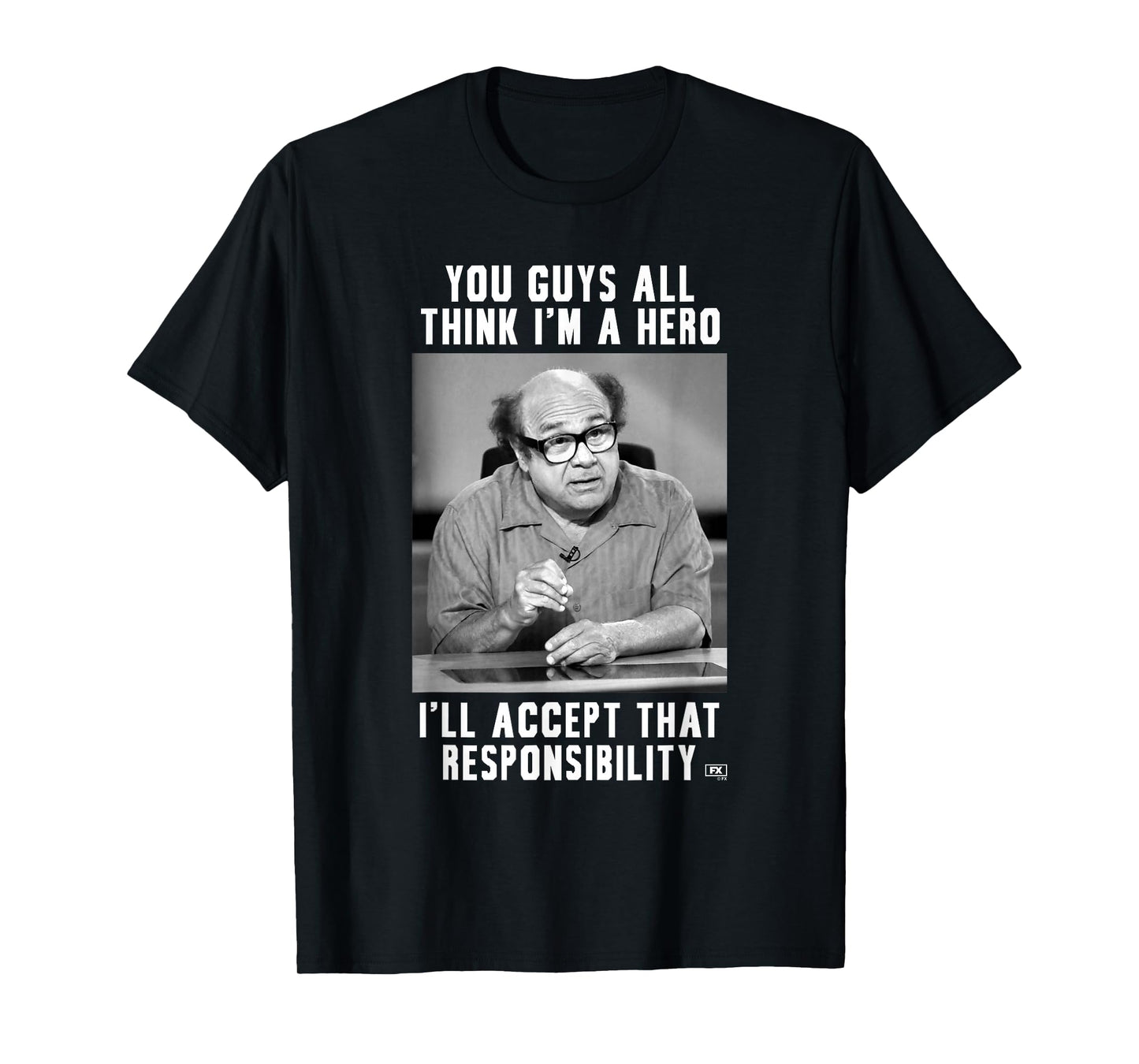 It's Always Sunny Frank The Hero Black and White Photo TV T-Shirt