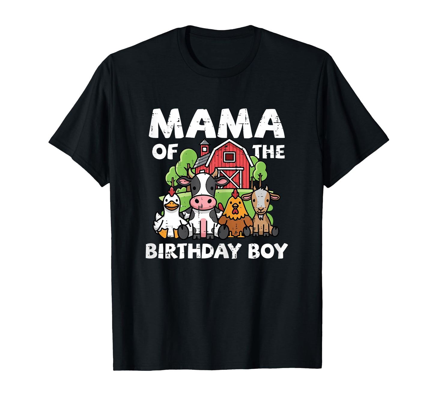 Mama of Birthday Boy Farm Animals Family Matching Mom Women T-Shirt