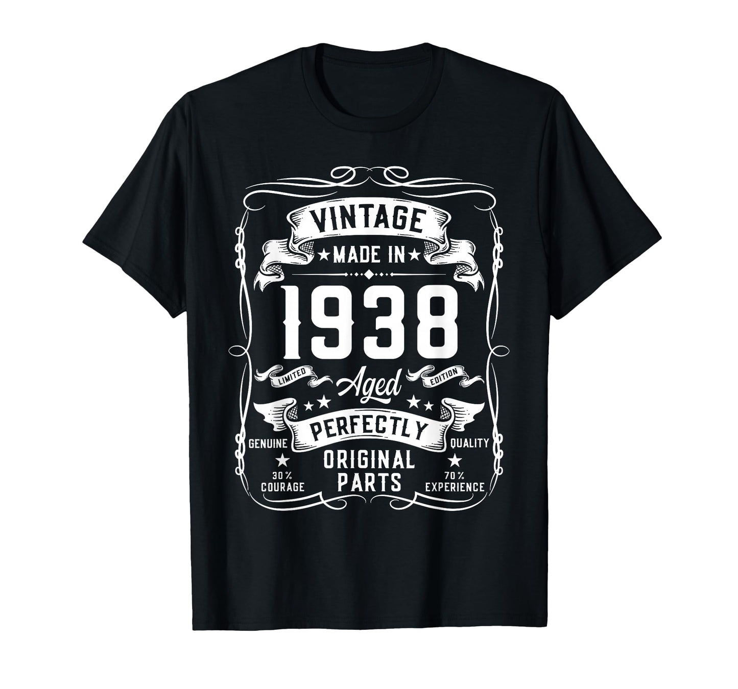 Vintage 1938 88yr 88th Birthday Gifts for Men 88 Years Old T-Shirt