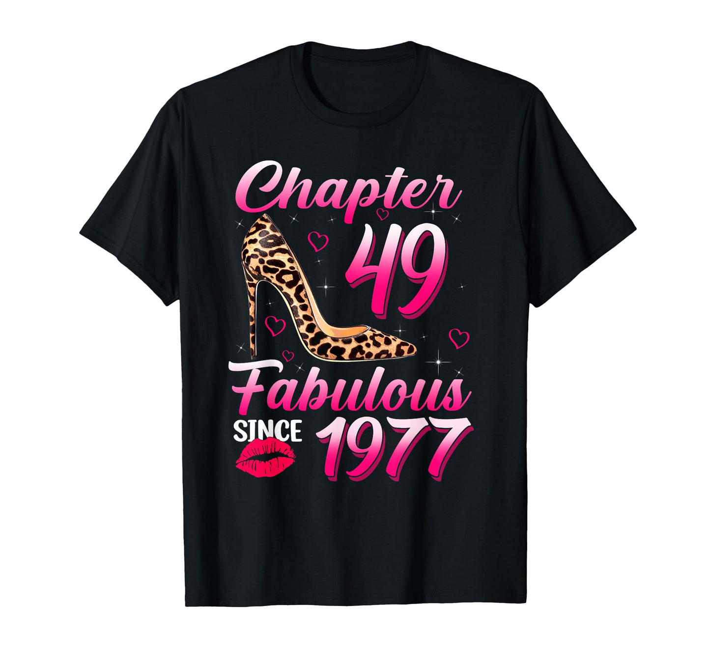 Chapter 49 Fabulous Since 1977 Leopard Queen Birthday T-Shirt