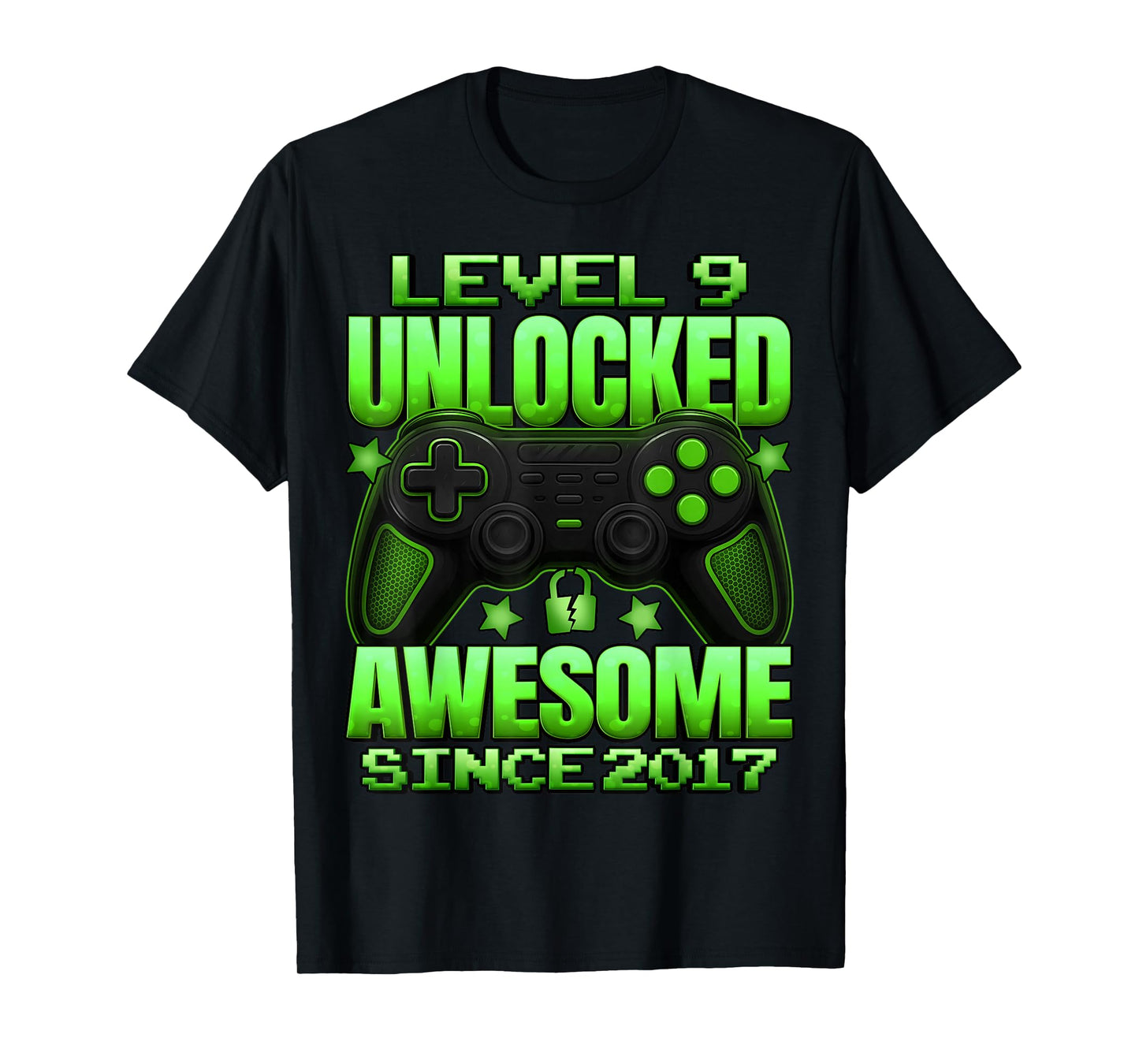 Level 9 Unlocked 9 Year Old Gifts for Boys 9th Birthday Boy T-Shirt