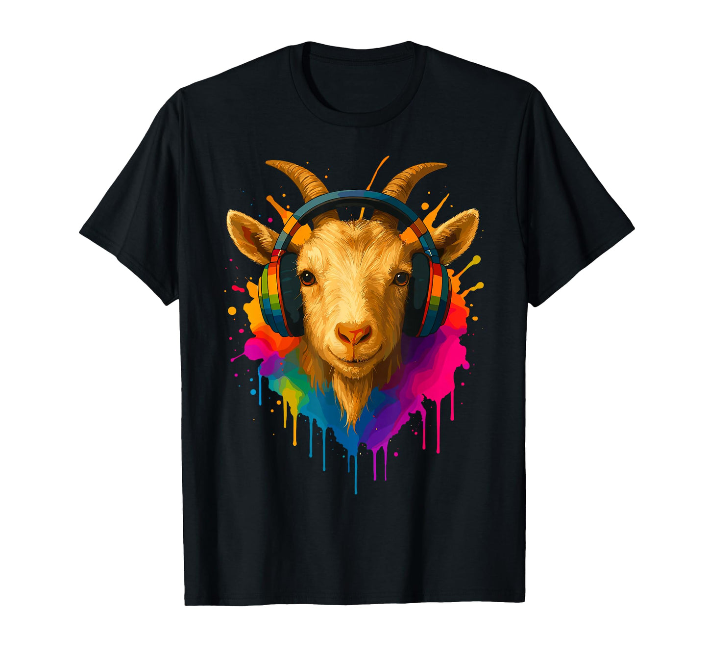 Goat with Music Headphones T-Shirt
