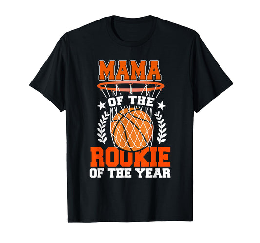 Mama of Rookie 1st Basketball Bday Theme Matching T-Shirt