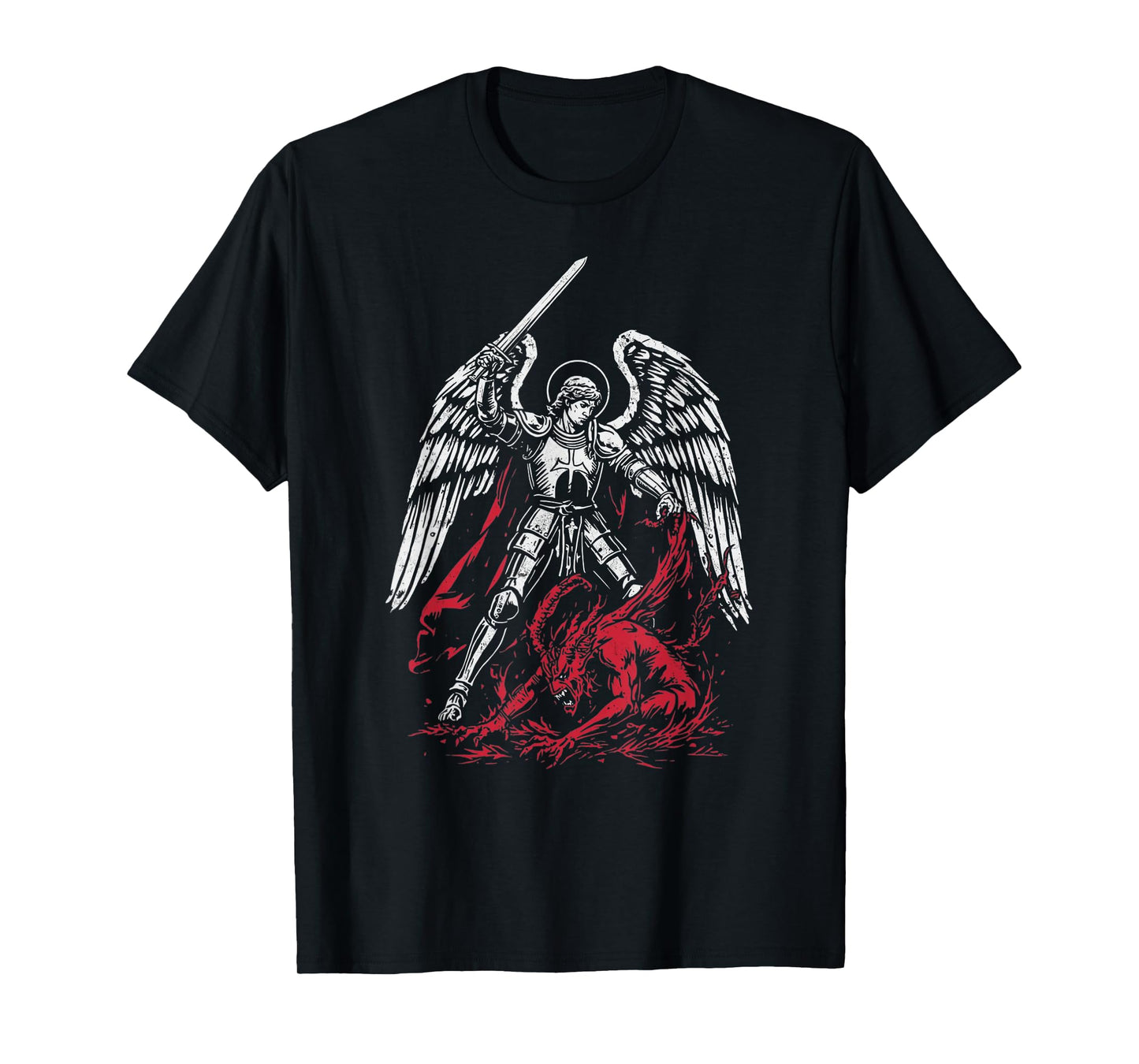St Michael The Archangel Defeats Satan Catholic T-Shirt