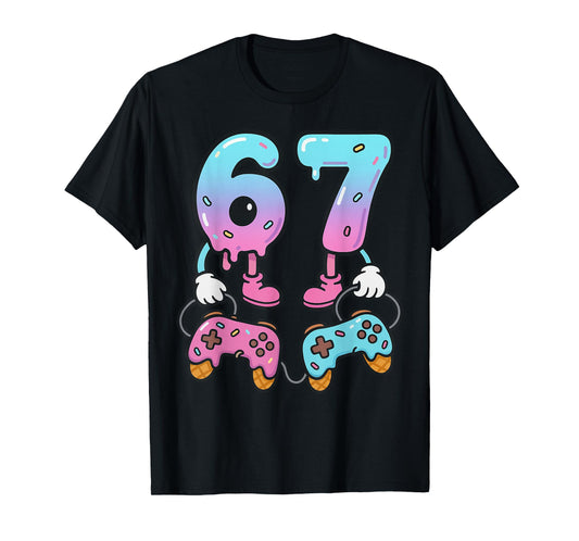 67 Ice Cream Drip Meme Gamer Six Seven Gen Alpha T-Shirt