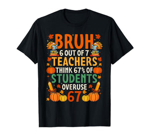 6 Out of 7 Teachers Think 67% of Students Overuse 67 T-Shirt