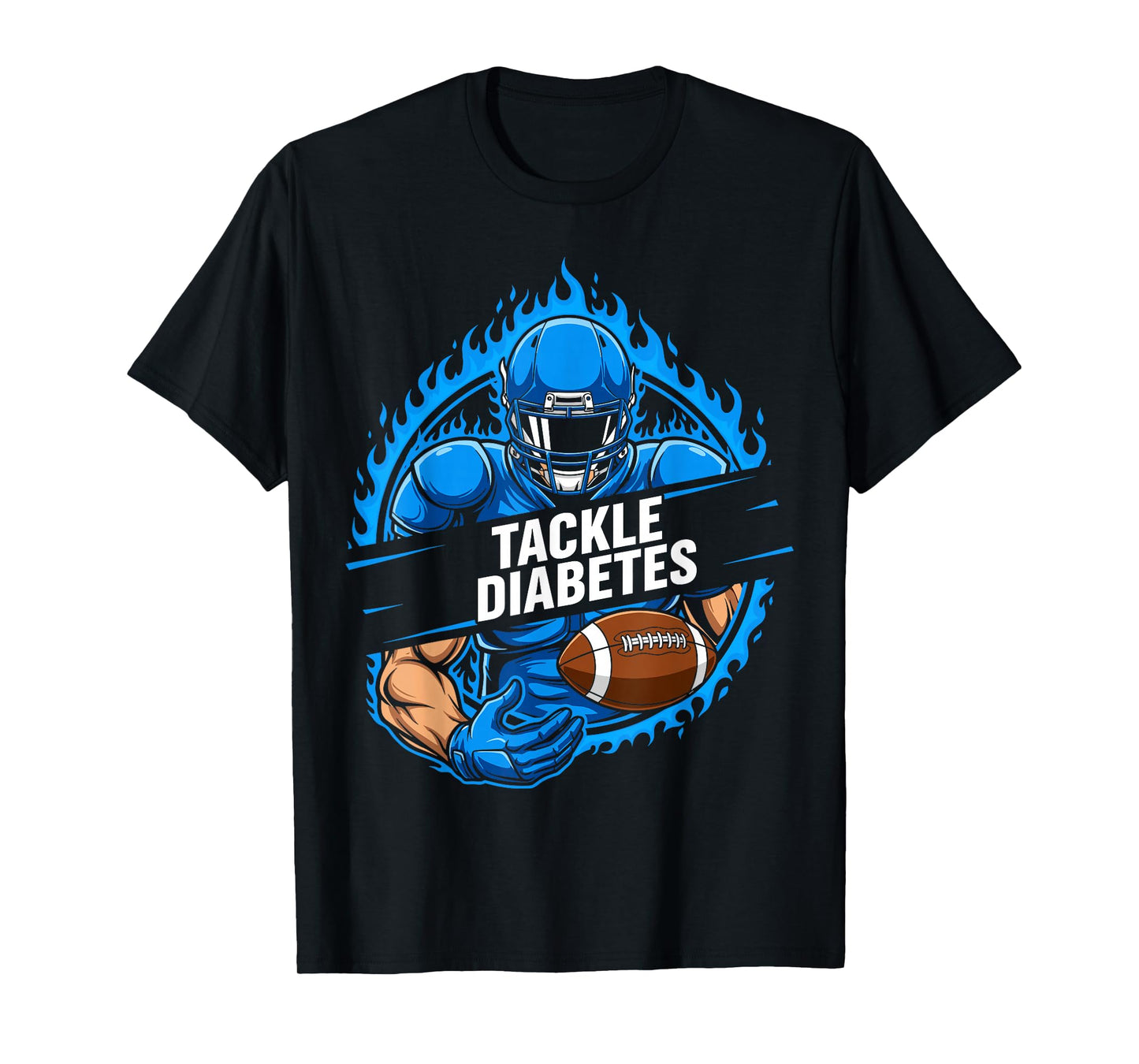 Funny Type 1 Football Support Tackle Diabetes Awareness T-Shirt
