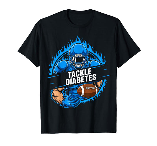 Funny Type 1 Football Support Tackle Diabetes Awareness T-Shirt