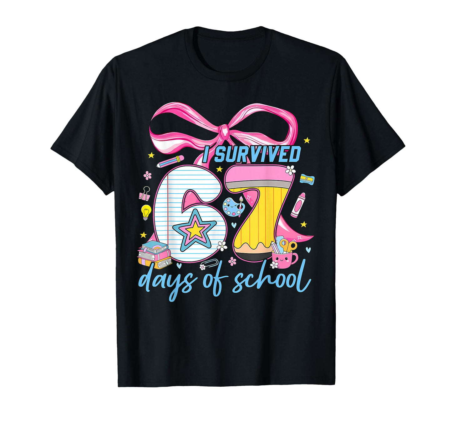 I Survived 67 Days of School Funny Meme Kid Teacher Boy Girl T-Shirt