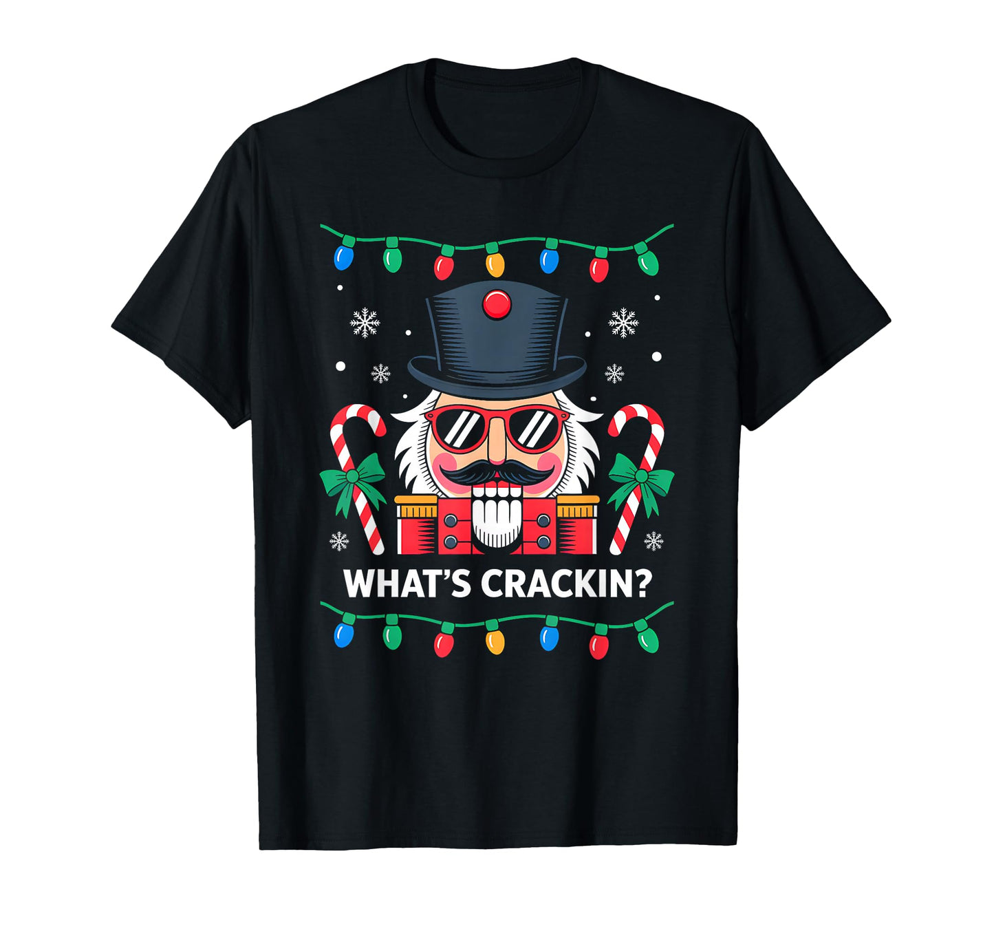 Funny Christmas Nutcracker What's Crackin Family Xmas Lights T-Shirt
