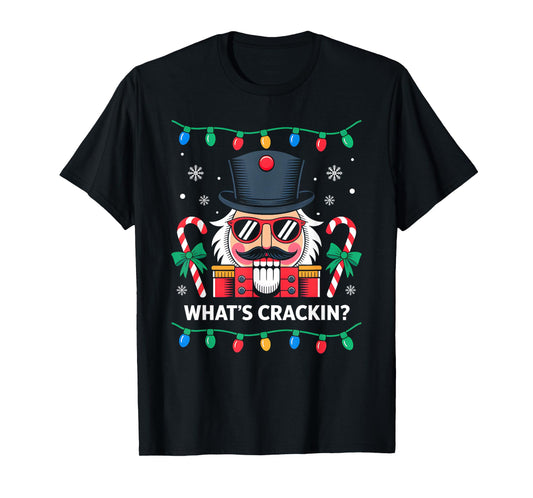 Funny Christmas Nutcracker What's Crackin Family Xmas Lights T-Shirt