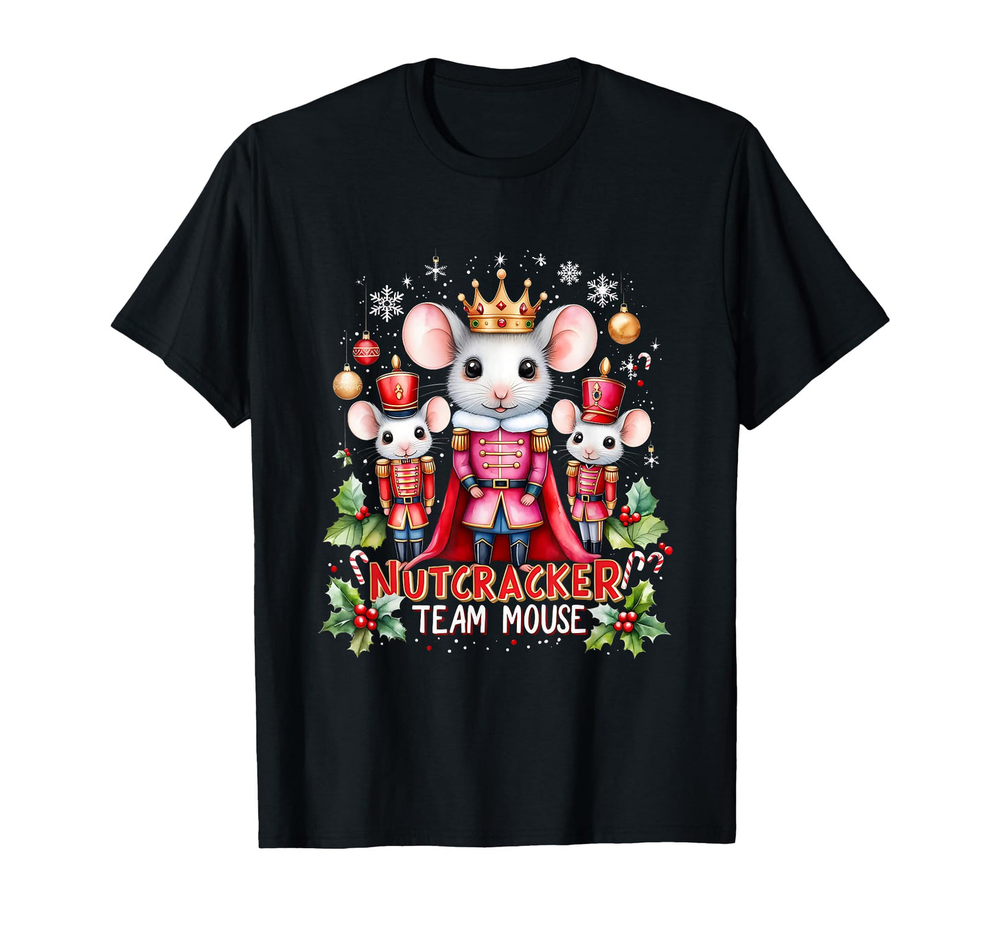 Nutcracker Team Mouse Cute Christmas Design T-Shirt