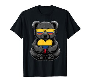 Colombia Flag Bear Colombian Pride Colombian Roots T-Shirt