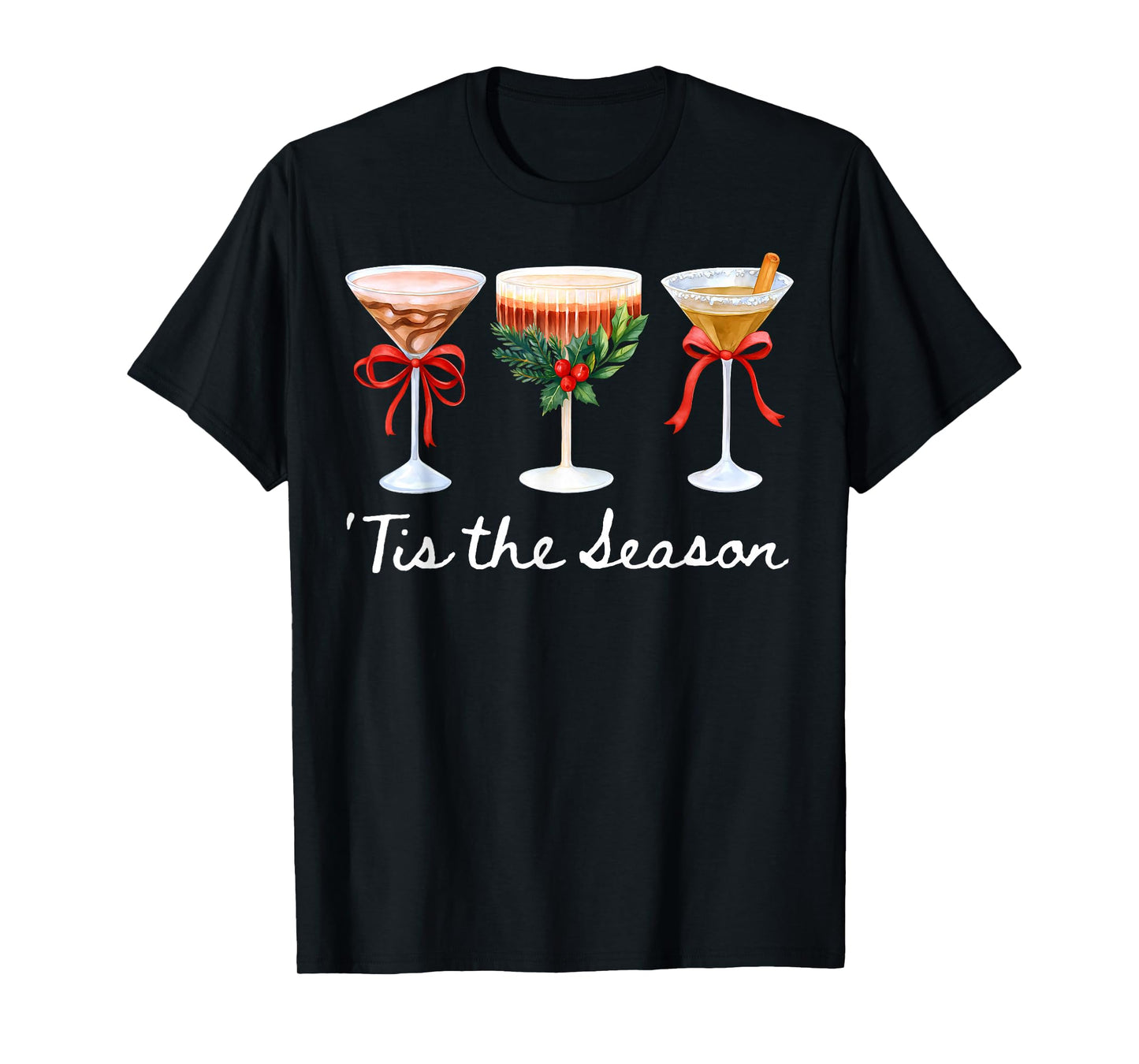 Tis The Season Espresso Martini Glasses Christmas Cocktail T-Shirt