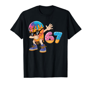 67th Birthday Dabbing Basketball Drip Number Ice Cream 67 T-Shirt