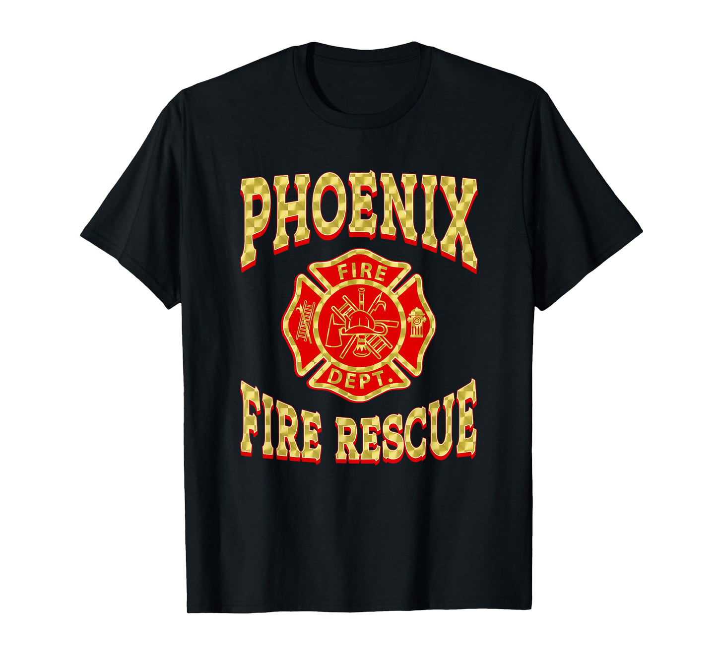 Retro Phoenix Fire Department Flag Patch Arizona Firefighter T-Shirt