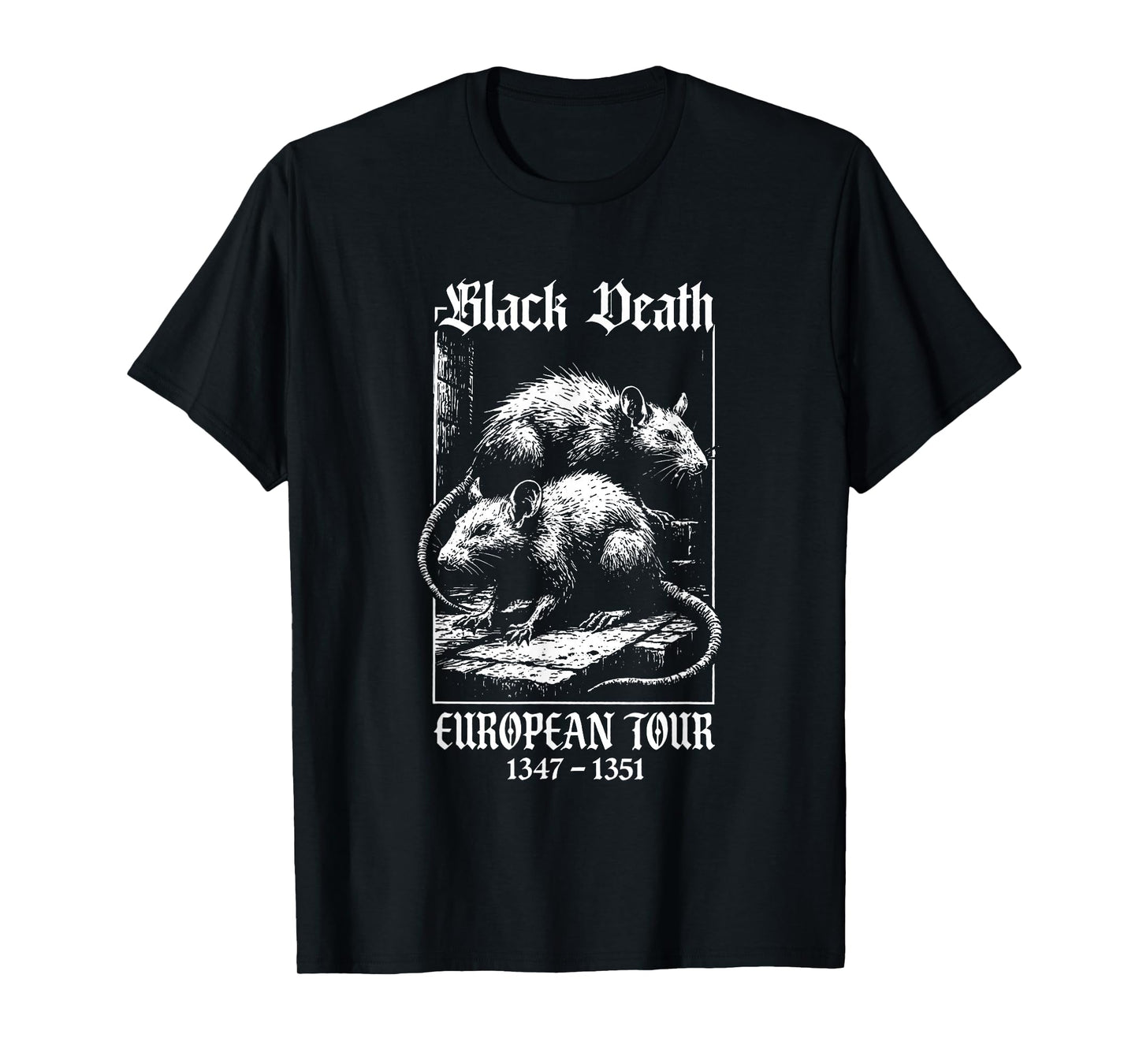 Black Death European Tour 1347-1351 Vintage Retro Graphic T-Shirt