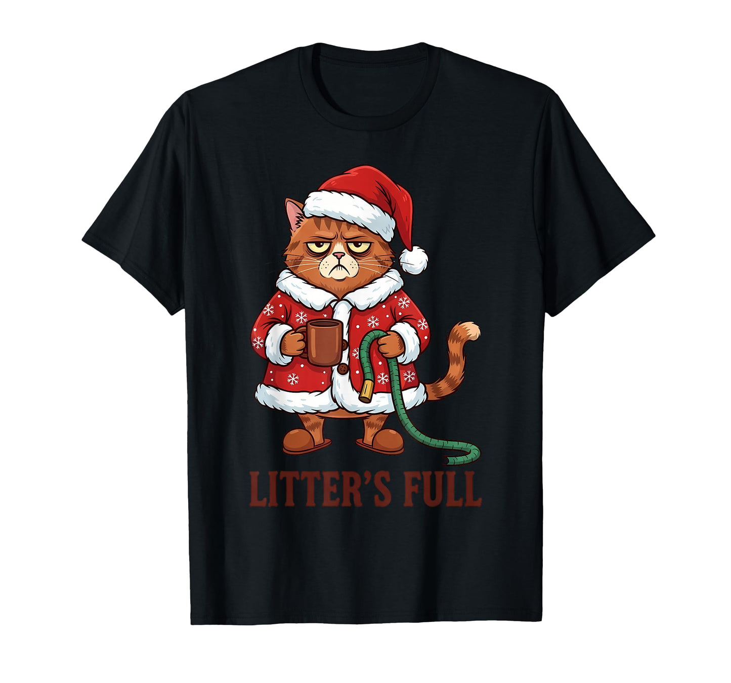 Litter’s Full Funny Cat Lovers Christmas Xmas Cat Meme T-Shirt