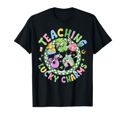 St Patricks Day Teacher Teaching My Lucky Charm Dabbing T-Shirt