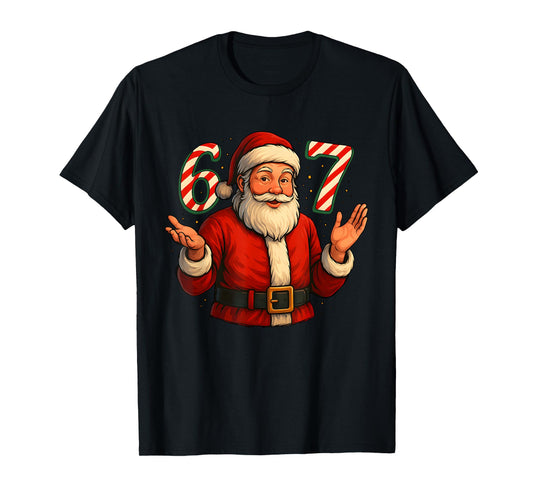 Funny 67 Meme Santa Style Christmas 6 7 T-Shirt