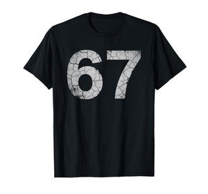 Distressed Number 67 Jersey Player Six Seven Meme T-Shirt