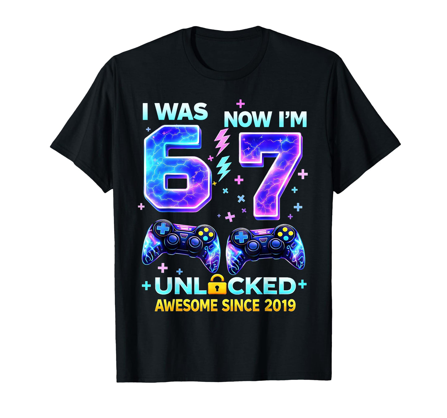 I was 6 Now I’m 7 Gamer Boy Birthday Boys Gifts for Men Kids T-Shirt