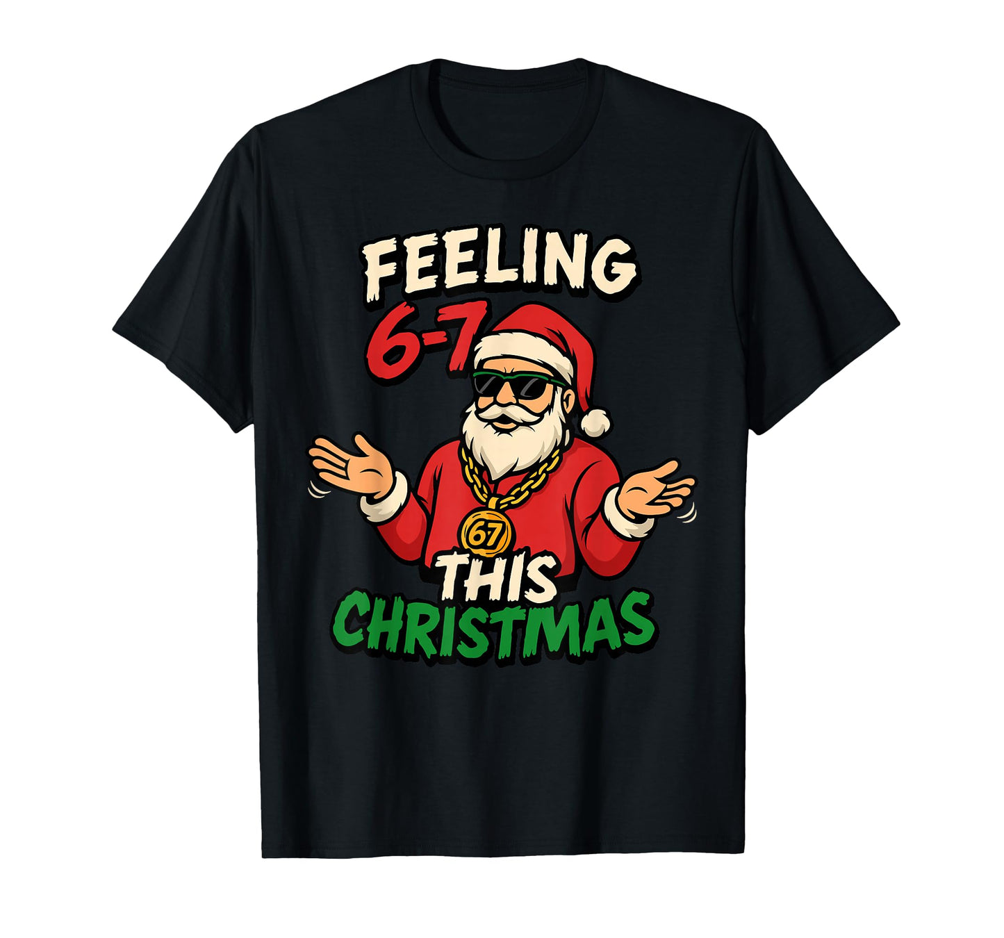 Funny Christmas 6-7 67 Six Seven Christmas Kids Teen Boys T-Shirt