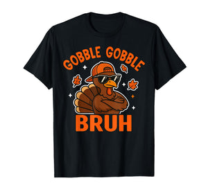 Bruh Thanksgiving Turkey Gobble Shirt Kids Teens Boys Funny T-Shirt
