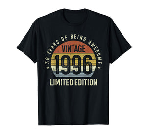 30th Birthday Vintage 1996 Limited Edition 30 Years Old T-Shirt