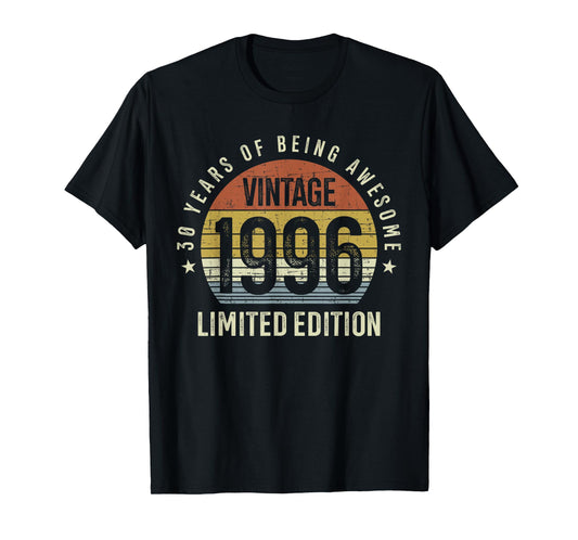 30th Birthday Vintage 1996 Limited Edition 30 Years Old T-Shirt