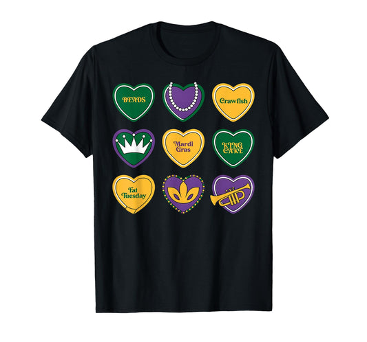 Mardi Gras Conversation Heart Candy Festival New Orleans T-Shirt
