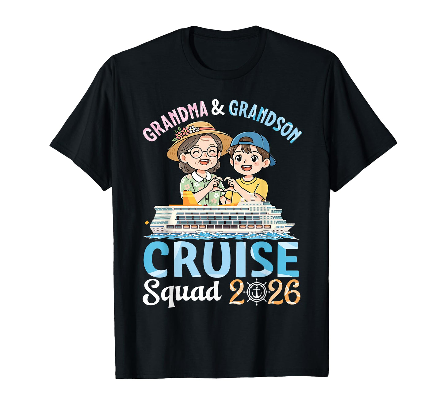 Grandma & Grandson Cruise Squad 2026 Family Trip Together T-Shirt