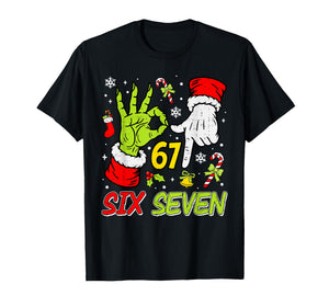 Christmas Six Seven 67 Funny Meme 6 7 Xmas Holiday Slang T-Shirt