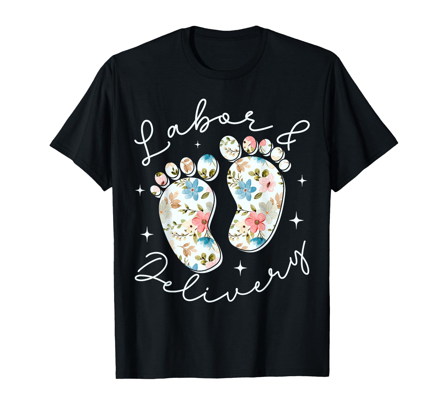 Retro Wildflowers Labor and Delivery Nurse Back to School T-Shirt