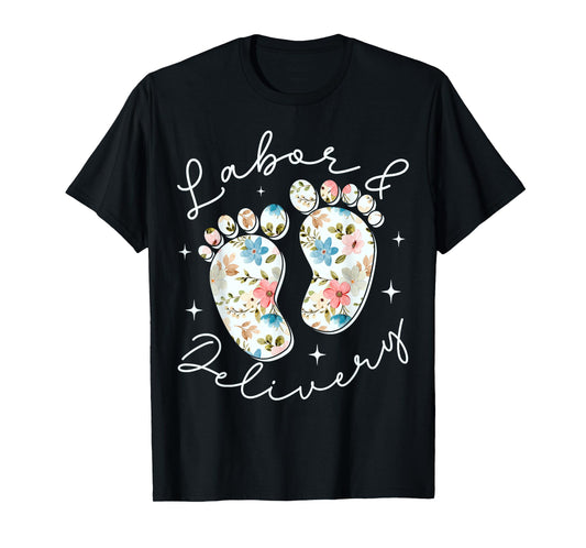 Retro Wildflowers Labor and Delivery Nurse Back to School T-Shirt